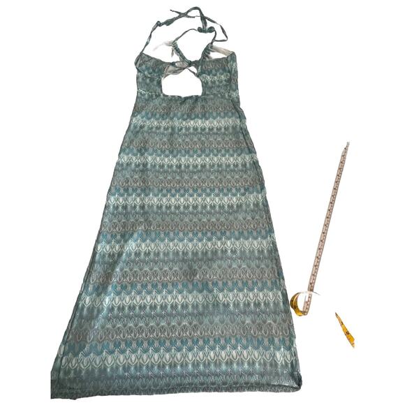 Wild Fable Women's Crochet Slip Halter Lace Cover Up Dress M Aqua Blue - Picture 6 of 10